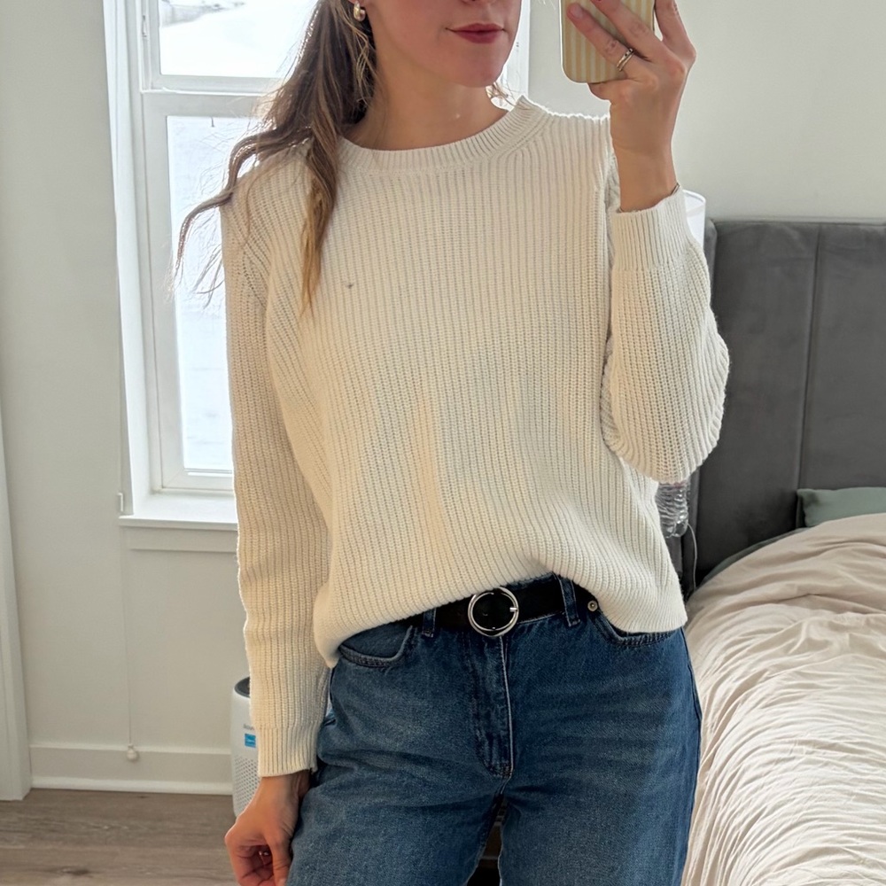 J. Crew White Knit Sweater